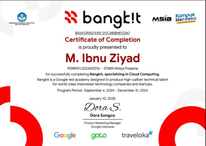 Bangkit Academy Certificate
